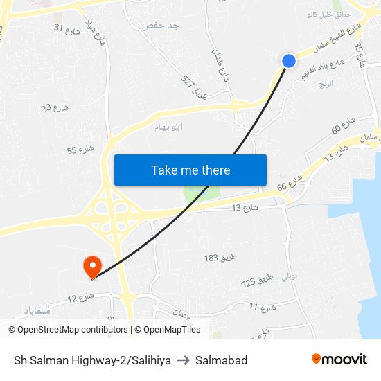 Sh Salman Highway-2/Salihiya to Salmabad map