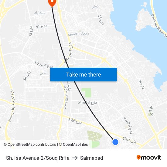 Sh. Isa Avenue-2/Souq Riffa to Salmabad map