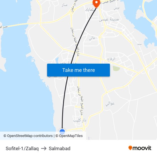 Sofitel-1/Zallaq to Salmabad map