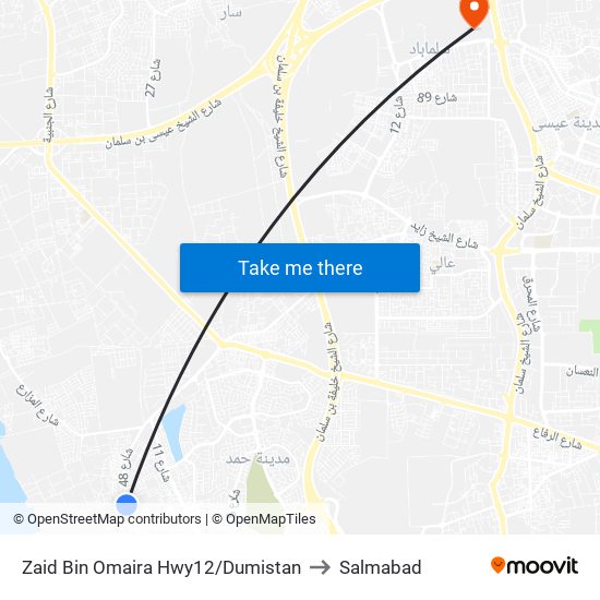 Zaid Bin Omaira Hwy12/Dumistan to Salmabad map