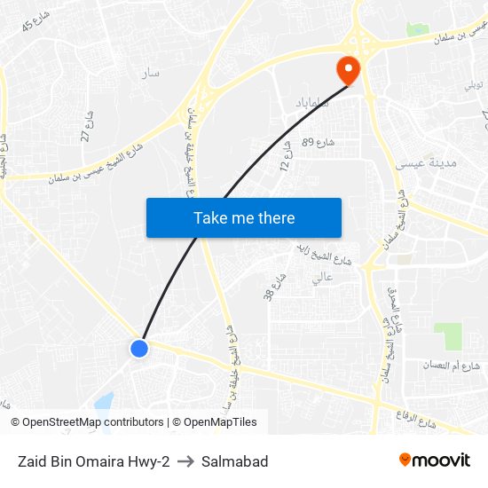 Zaid Bin Omaira Hwy-2 to Salmabad map