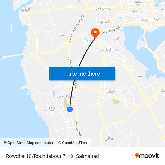 Rowdha-10/Roundabout 7 to Salmabad map