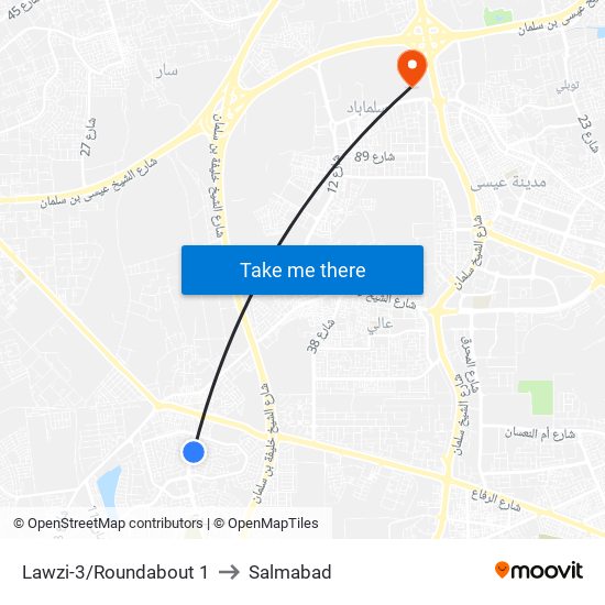 Lawzi-3/Roundabout 1 to Salmabad map