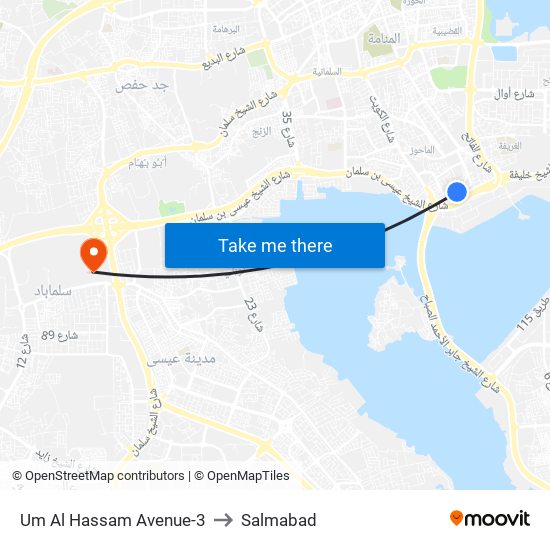 Um Al Hassam Avenue-3 to Salmabad map