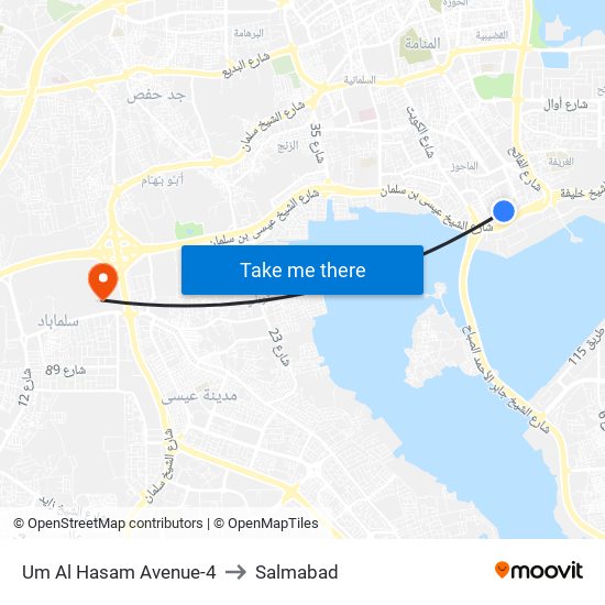 Um Al Hasam Avenue-4 to Salmabad map