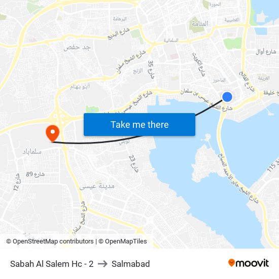 Sabah Al Salem Hc - 2 to Salmabad map