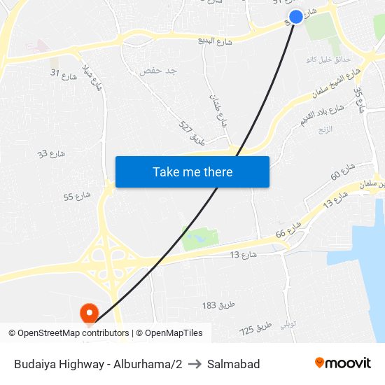 Budaiya Highway - Alburhama/2 to Salmabad map