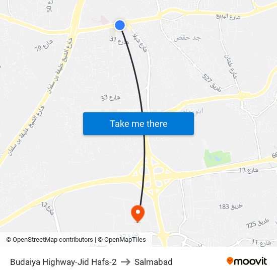 Budaiya Highway-Jid Hafs-2 to Salmabad map