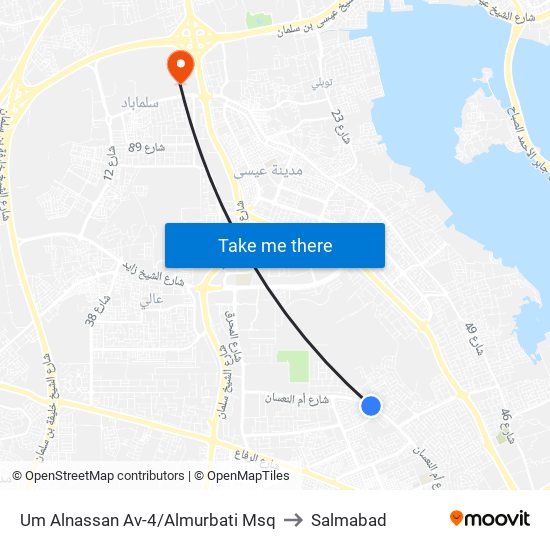 Um Alnassan Av-4/Almurbati Msq to Salmabad map