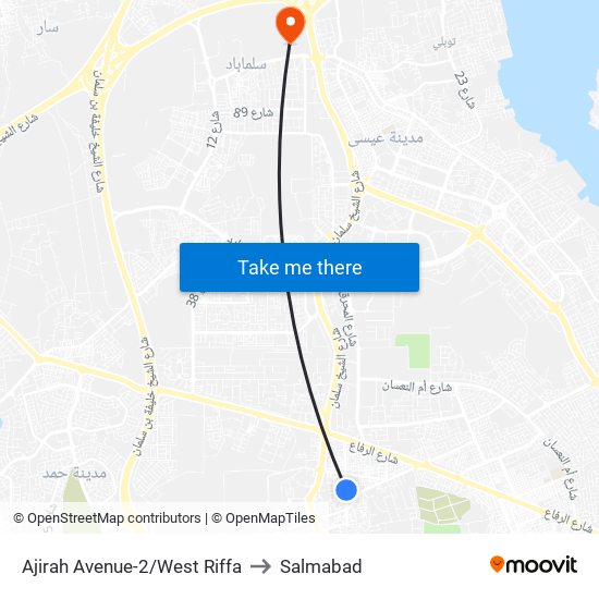 Ajirah Avenue-2/West Riffa to Salmabad map