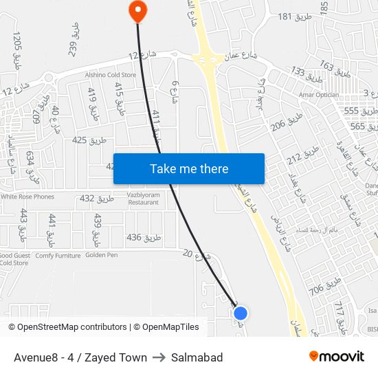 Avenue8 - 4 / Zayed Town to Salmabad map