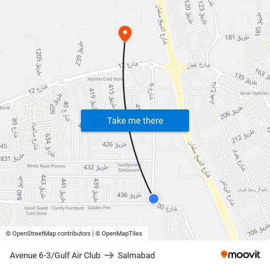 Avenue 6-3/Gulf Air Club to Salmabad map