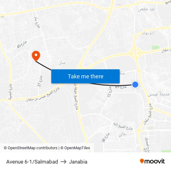 Avenue 6-1/Salmabad to Janabia map