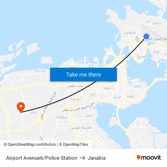 Airport Avenue6/Police Station to Janabia map