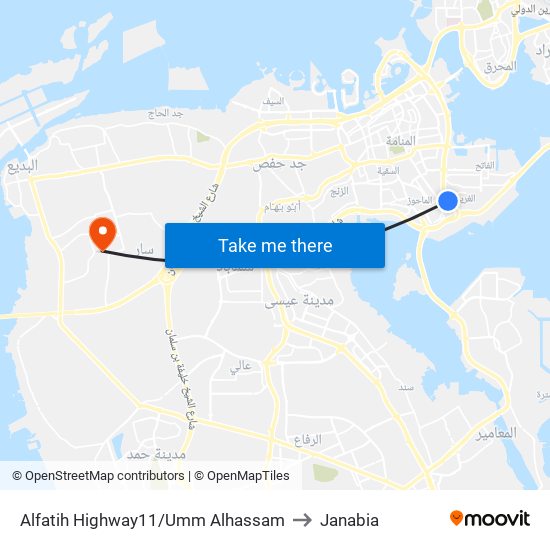 Alfatih Highway11/Umm Alhassam to Janabia map