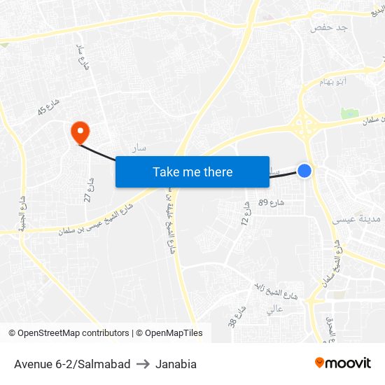 Avenue 6-2/Salmabad to Janabia map