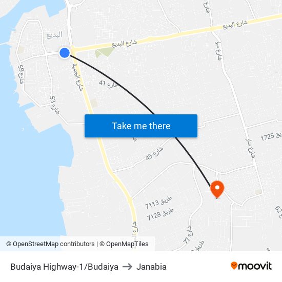 Budaiya Highway-1/Budaiya to Janabia map