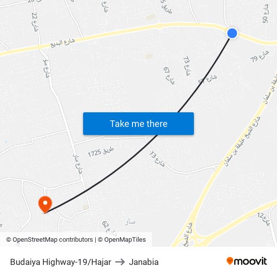 Budaiya Highway-19/Hajar to Janabia map