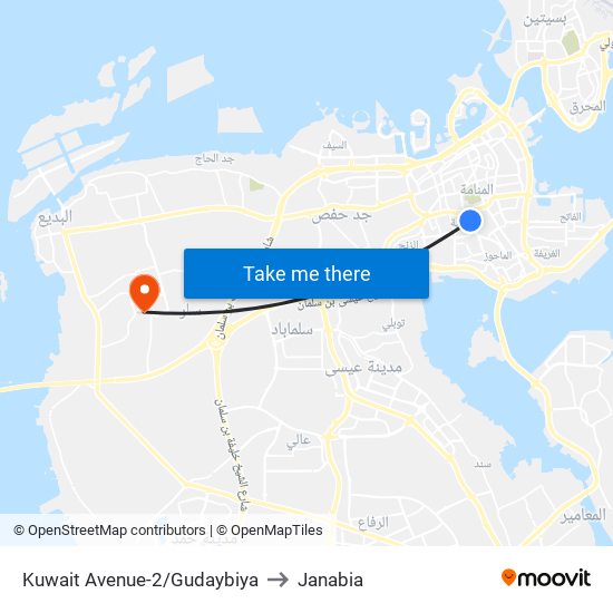 Kuwait Avenue-2/Gudaybiya to Janabia map
