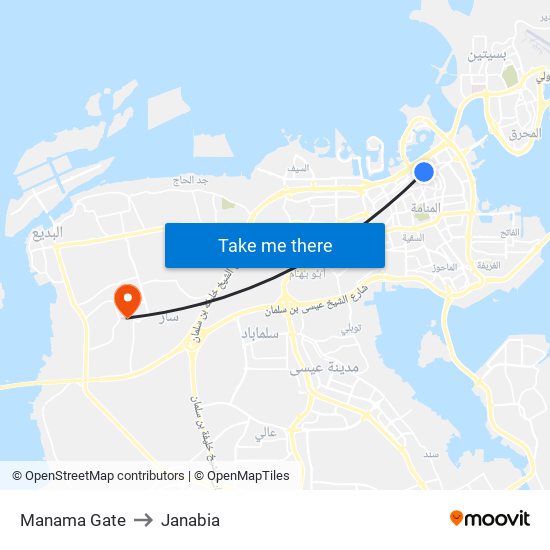 Manama Gate to Janabia map