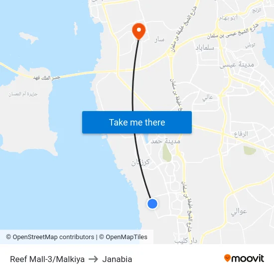 Reef Mall-3/Malkiya to Janabia map
