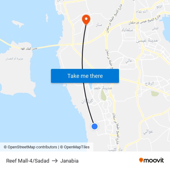 Reef Mall-4/Sadad to Janabia map