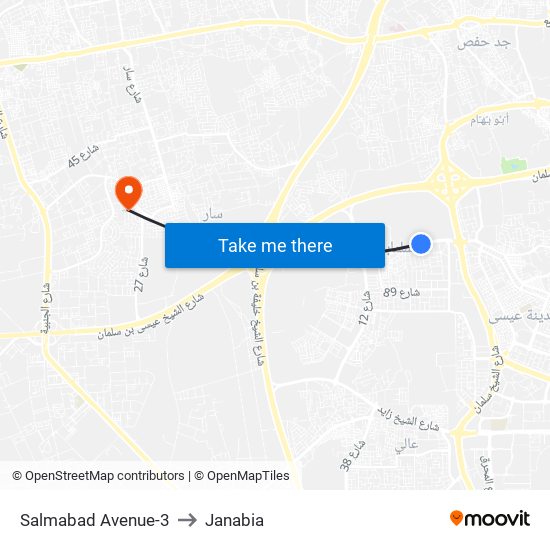 Salmabad Avenue-3 to Janabia map