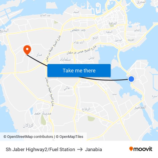 Sh Jaber Highway2/Fuel Station to Janabia map