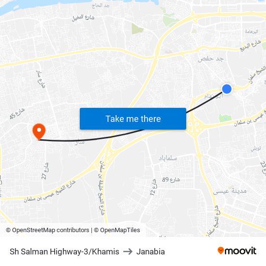 Sh Salman Highway-3/Khamis to Janabia map