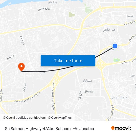 Sh Salman Highway-4/Abu Bahaam to Janabia map