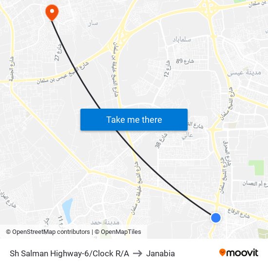 Sh Salman Highway-6/Clock R/A to Janabia map