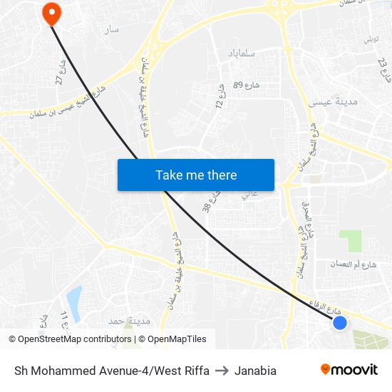 Sh Mohammed Avenue-4/West Riffa to Janabia map