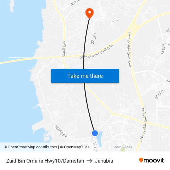 Zaid Bin Omaira Hwy10/Damstan to Janabia map