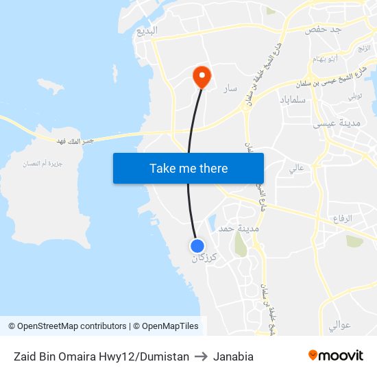 Zaid Bin Omaira Hwy12/Dumistan to Janabia map