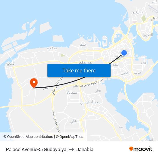 Palace Avenue-5/Gudaybiya to Janabia map