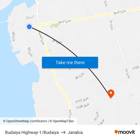 Budaiya Highway-1/Budaiya to Janabia map