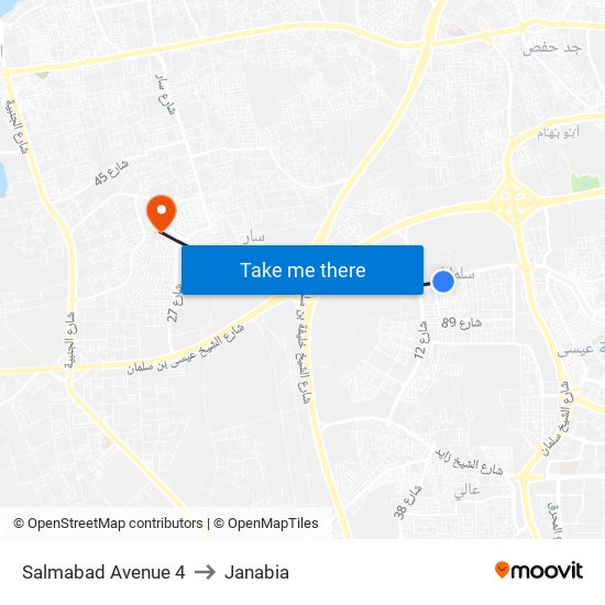 Salmabad Avenue 4 to Janabia map