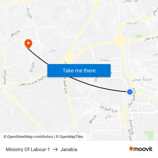 Ministry Of Labour-1 to Janabia map