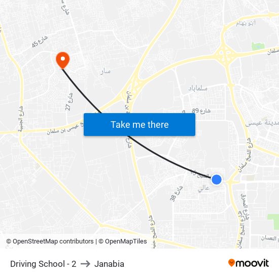 Driving School - 2 to Janabia map