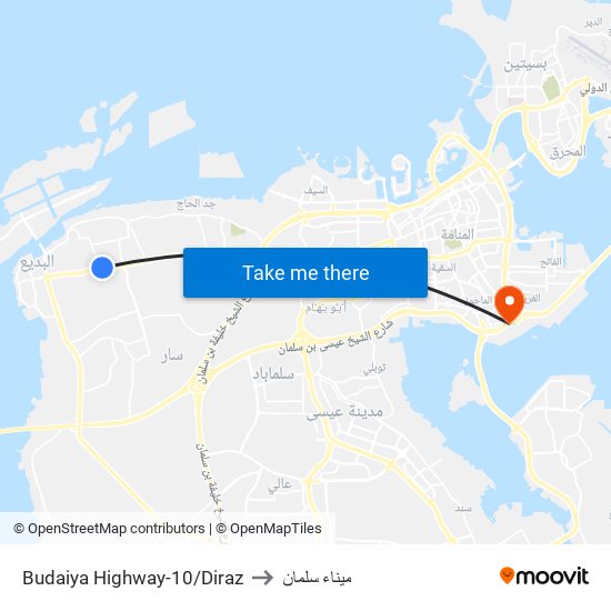 Budaiya Highway-10/Diraz to ميناء سلمان map