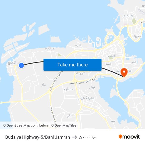 Budaiya Highway-5/Bani Jamrah to ميناء سلمان map