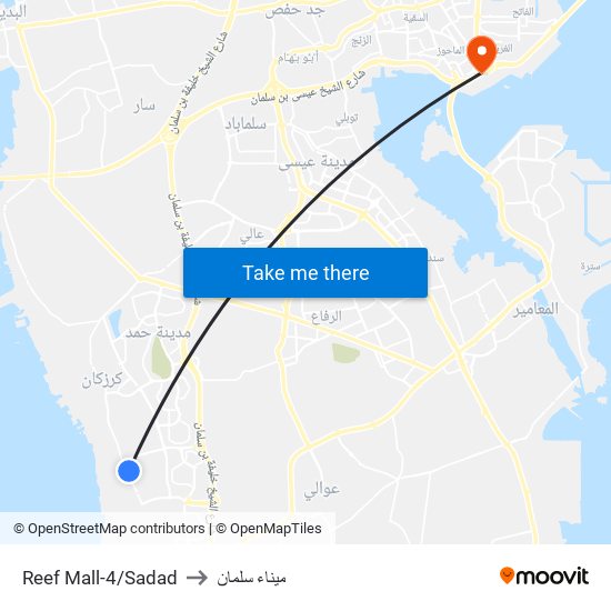 Reef Mall-4/Sadad to ميناء سلمان map