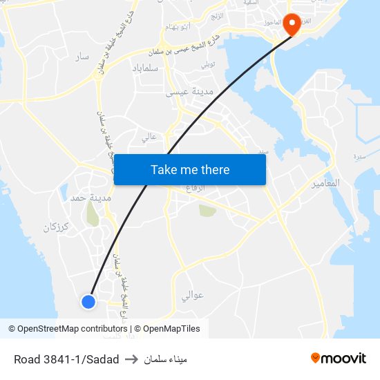 Road 3841-1/Sadad to ميناء سلمان map