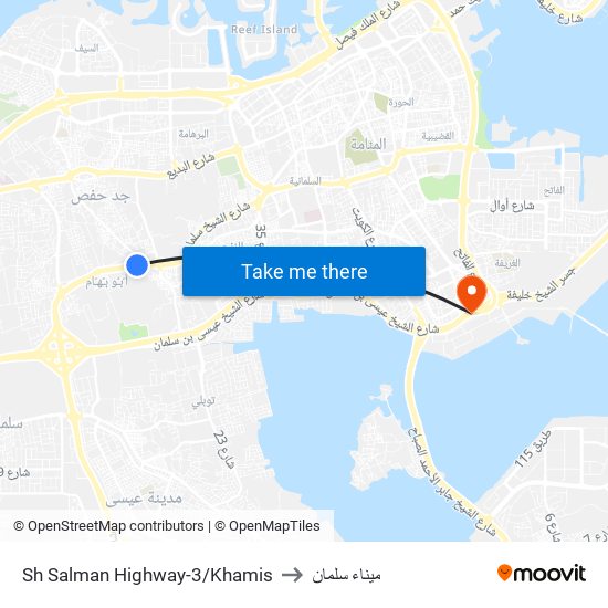 Sh Salman Highway-3/Khamis to ميناء سلمان map