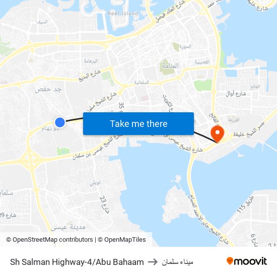 Sh Salman Highway-4/Abu Bahaam to ميناء سلمان map