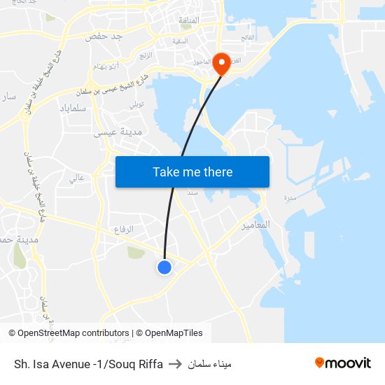 Sh. Isa Avenue -1/Souq Riffa to ميناء سلمان map