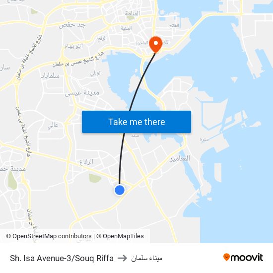 Sh. Isa Avenue-3/Souq Riffa to ميناء سلمان map