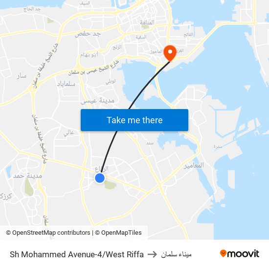 Sh Mohammed Avenue-4/West Riffa to ميناء سلمان map
