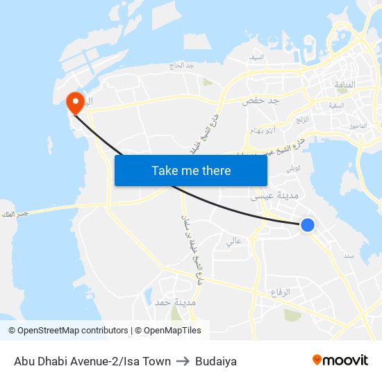 Abu Dhabi Avenue-2/Isa Town to Budaiya map