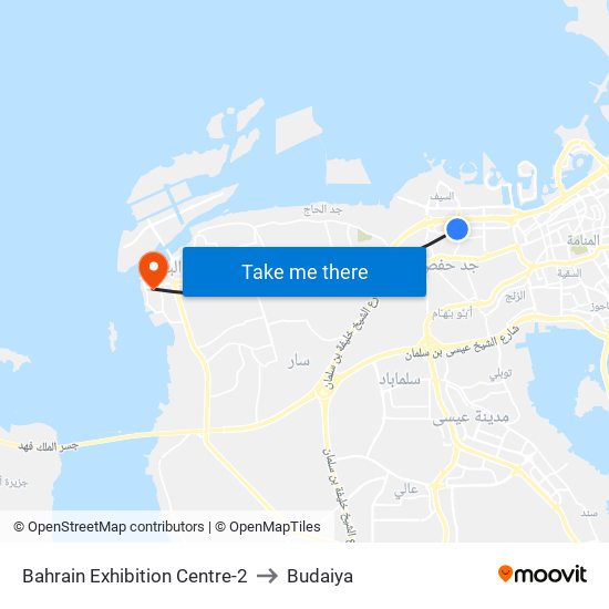 Bahrain Exhibition Centre-2 to Budaiya map